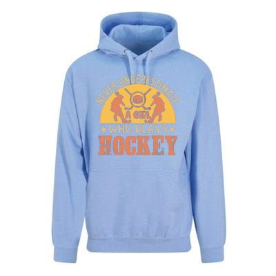 Funny Hockey Girl Hockey Lover Hockey Player Retro Hockey Girl Hockey Unisex Surf Hoodie