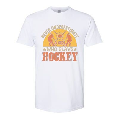 Funny Hockey Girl Hockey Lover Hockey Player Retro Hockey Girl Hockey Softstyle CVC T-Shirt