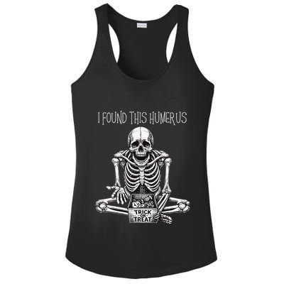Funny Halloween Gifts Skeleton I Found This Humerus Ladies PosiCharge Competitor Racerback Tank