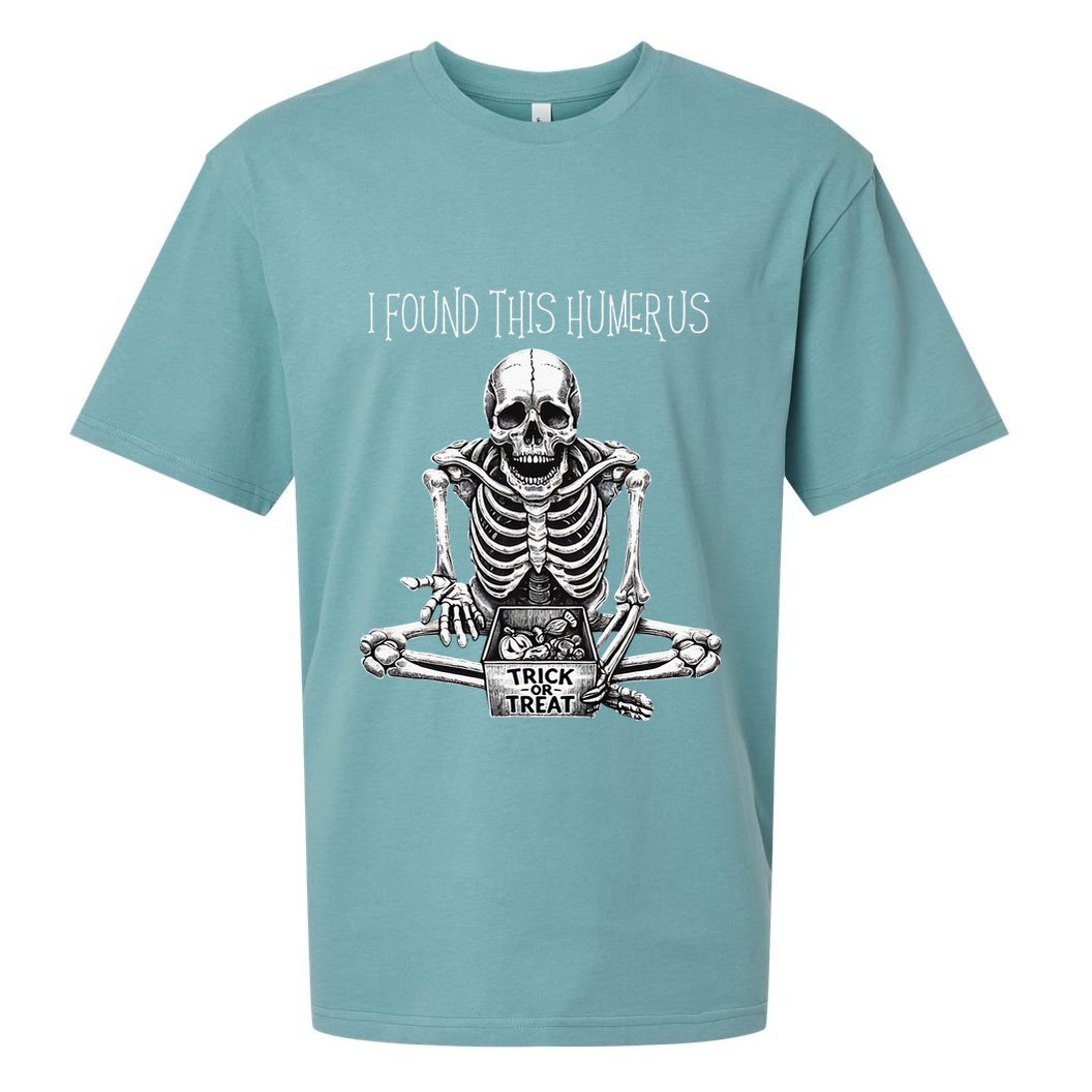 Funny Halloween Gifts Skeleton I Found This Humerus Sueded Cloud Jersey T-Shirt