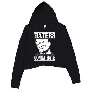 Funny Haters Gonna Hate Donald Trump Gift Presidengreat Gift Crop Fleece Hoodie