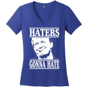 Funny Haters Gonna Hate Donald Trump Gift Presidengreat Gift Women's V-Neck T-Shirt