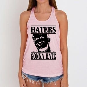 Funny Haters Gonna Hate Donald Trump Gift Presidengreat Gift Women's Knotted Racerback Tank