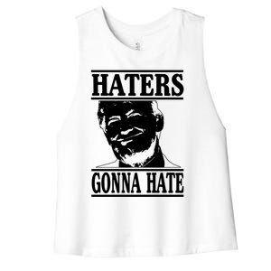 Funny Haters Gonna Hate Donald Trump Gift Presidengreat Gift Women's Racerback Cropped Tank