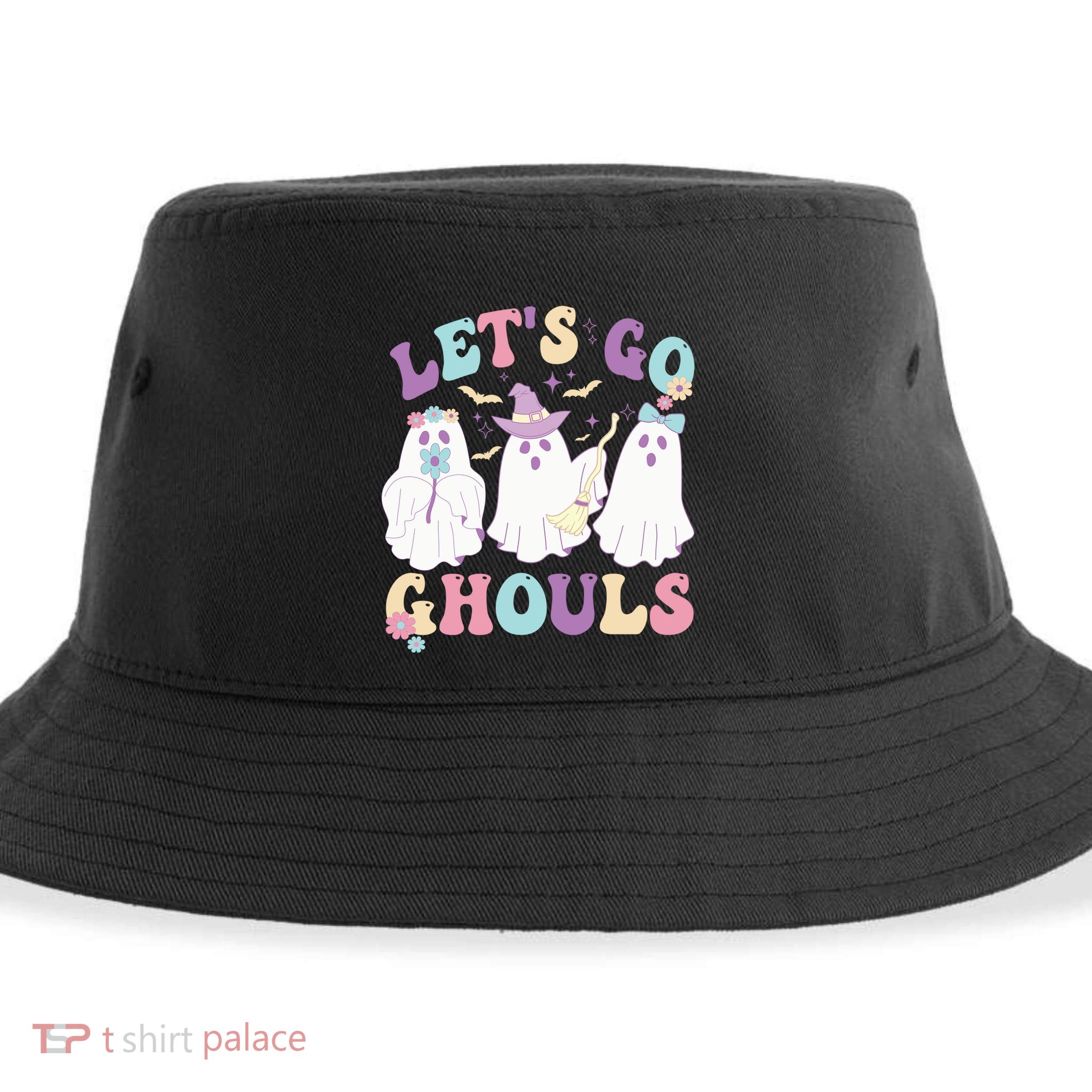 Funny Halloween Ghost Lets Go Ghouls Groovy Great Gift Sustainable Bucket Hat