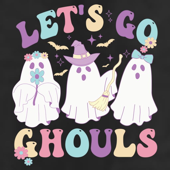 Funny Halloween Ghost Lets Go Ghouls Groovy Great Gift Adult Drive Performance Visor