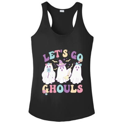 Funny Halloween Ghost Lets Go Ghouls Groovy Great Gift Ladies PosiCharge Competitor Racerback Tank