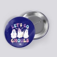Funny Halloween Ghost Lets Go Ghouls Groovy Great Gift Button