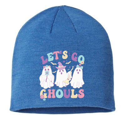 Funny Halloween Ghost Lets Go Ghouls Groovy Great Gift Sustainable Beanie