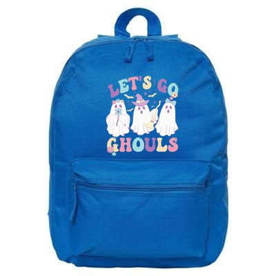 Funny Halloween Ghost Lets Go Ghouls Groovy Great Gift 16 in Basic Backpack