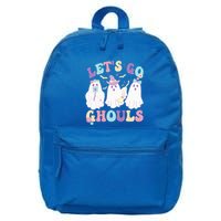 Funny Halloween Ghost Lets Go Ghouls Groovy Great Gift 16 in Basic Backpack