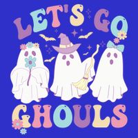 Funny Halloween Ghost Lets Go Ghouls Groovy Great Gift 16 in Basic Backpack