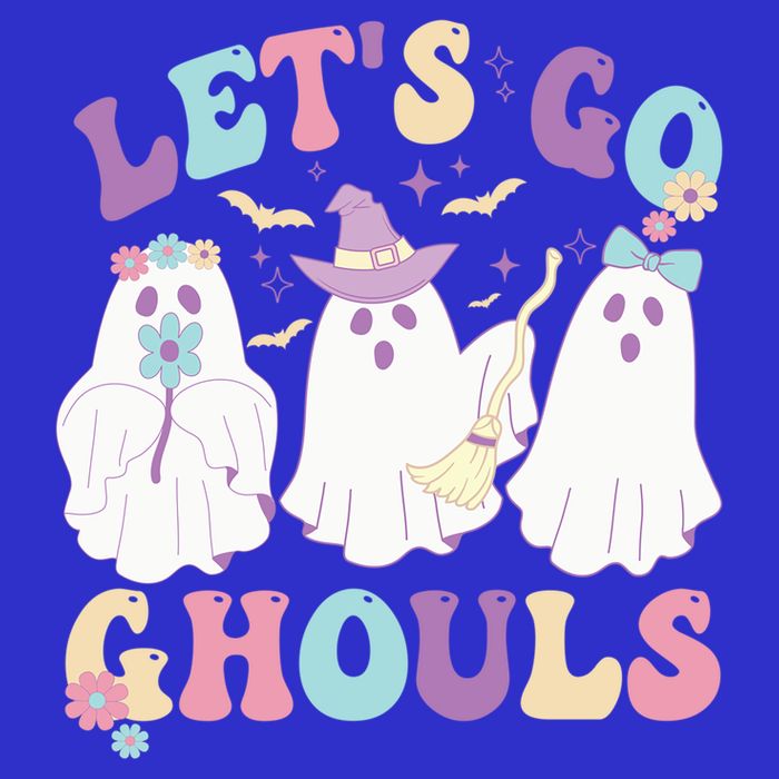 Funny Halloween Ghost Lets Go Ghouls Groovy Great Gift 16 in Basic Backpack