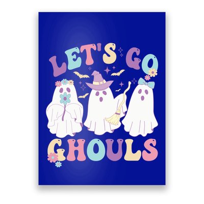 Funny Halloween Ghost Lets Go Ghouls Groovy Great Gift Poster