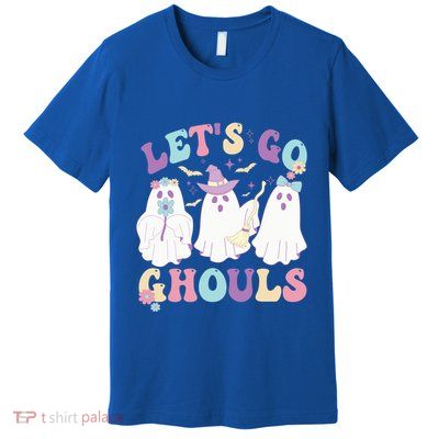 Funny Halloween Ghost Lets Go Ghouls Groovy Great Gift Premium T-Shirt