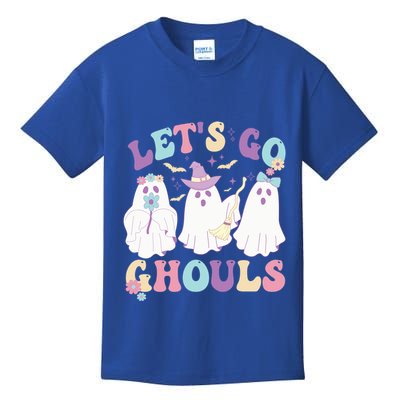 Funny Halloween Ghost Lets Go Ghouls Groovy Great Gift Kids T-Shirt