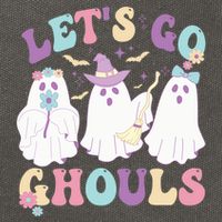 Funny Halloween Ghost Lets Go Ghouls Groovy Great Gift Cotton Canvas Backpack