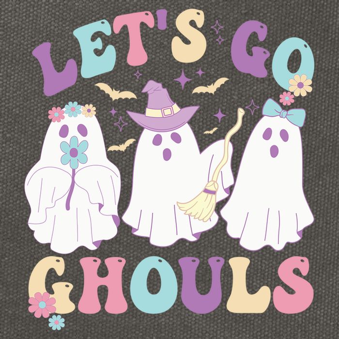 Funny Halloween Ghost Lets Go Ghouls Groovy Great Gift Cotton Canvas Backpack