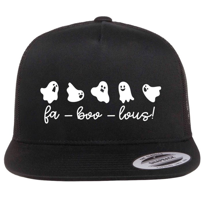 Faboolous Halloween Ghosts Cute Flat Bill Trucker Hat