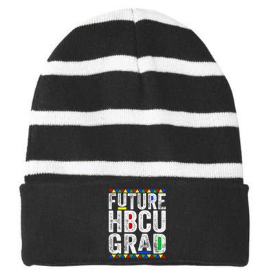 Future HBCU Grad History Black College  Melanin Striped Beanie with Solid Band