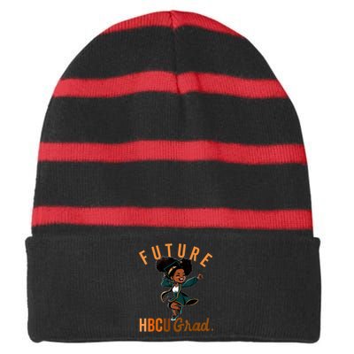 Future HBCU Grad History Black College Striped Beanie with Solid Band