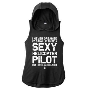 Funny Helicopter Gift Men Women Cool Sexy Helicopter Pilot Ladies PosiCharge Tri-Blend Wicking Draft Hoodie Tank