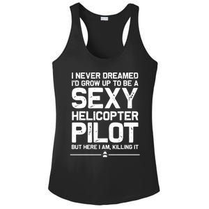 Funny Helicopter Gift Men Women Cool Sexy Helicopter Pilot Ladies PosiCharge Competitor Racerback Tank