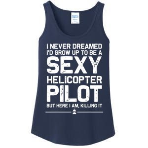 Funny Helicopter Gift Men Women Cool Sexy Helicopter Pilot Ladies Essential Tank