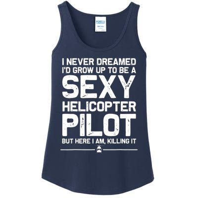 Funny Helicopter Gift Men Women Cool Sexy Helicopter Pilot Ladies Essential Tank