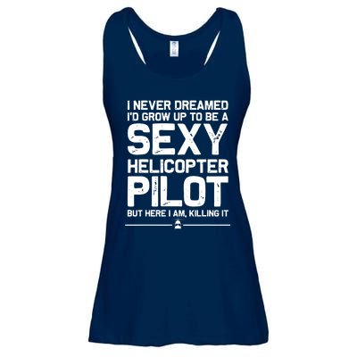 Funny Helicopter Gift Men Women Cool Sexy Helicopter Pilot Ladies Essential Flowy Tank