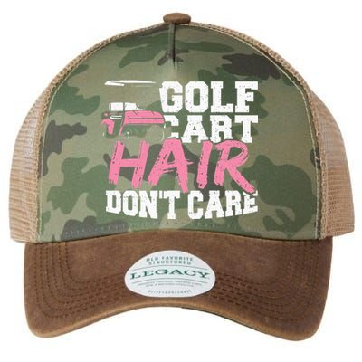 Funny Hair Golf Cart Hair Don't Care Golfing Legacy Tie Dye Trucker Hat