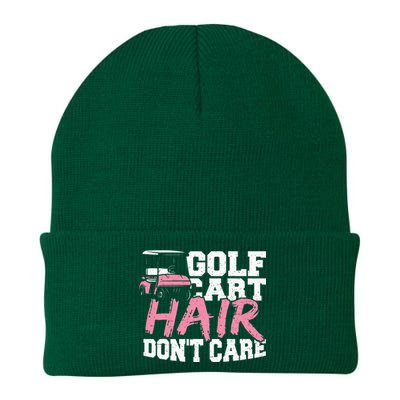 Funny Hair Golf Cart Hair Don't Care Golfing Knit Cap Winter Beanie