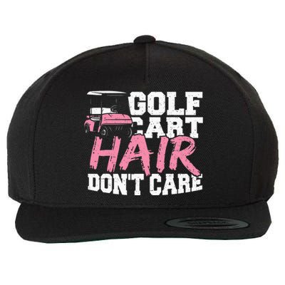 Funny Hair Golf Cart Hair Don't Care Golfing Wool Snapback Cap