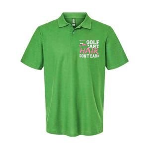 Funny Hair Golf Cart Hair Don't Care Golfing Softstyle Adult Sport Polo