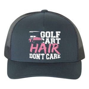 Funny Hair Golf Cart Hair Don't Care Golfing Yupoong Adult 5-Panel Trucker Hat