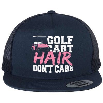 Funny Hair Golf Cart Hair Don't Care Golfing Flat Bill Trucker Hat