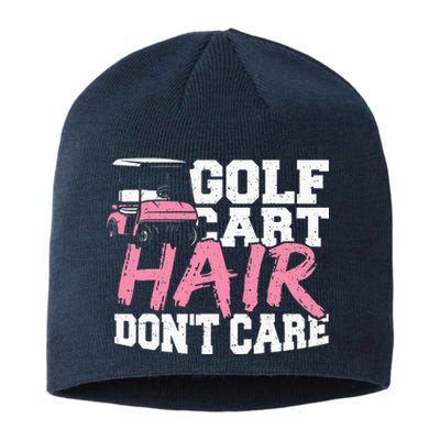 Funny Hair Golf Cart Hair Don't Care Golfing Sustainable Beanie