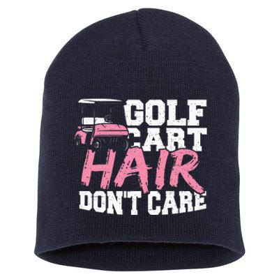 Funny Hair Golf Cart Hair Don't Care Golfing Short Acrylic Beanie