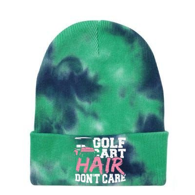 Funny Hair Golf Cart Hair Don't Care Golfing Tie Dye 12in Knit Beanie