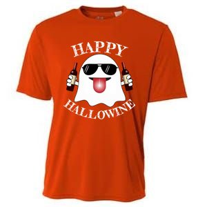 Funny Halloween Ghost Wine Ing Dad Mom Joke Gift Cooling Performance Crew T-Shirt