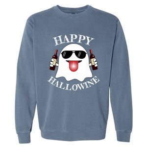 Funny Halloween Ghost Wine Ing Dad Mom Joke Gift Garment-Dyed Sweatshirt