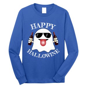 Funny Halloween Ghost Wine Ing Dad Mom Joke Gift Long Sleeve Shirt