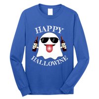 Funny Halloween Ghost Wine Ing Dad Mom Joke Gift Long Sleeve Shirt