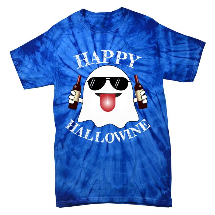 Funny Halloween Ghost Wine Ing Dad Mom Joke Gift Tie-Dye T-Shirt