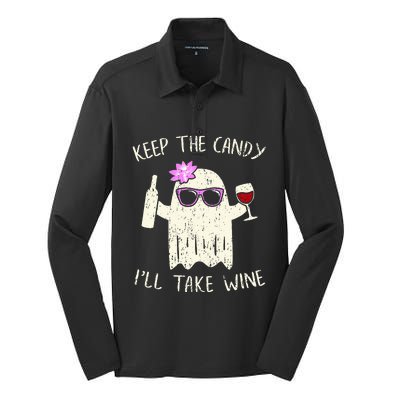 Funny Halloween Ghost Costume for Candy Lovers Silk Touch Performance Long Sleeve Polo