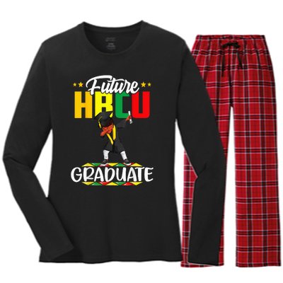 Future HBCU Graduate Afro Black  College Graduation Women's Long Sleeve Flannel Pajama Set 