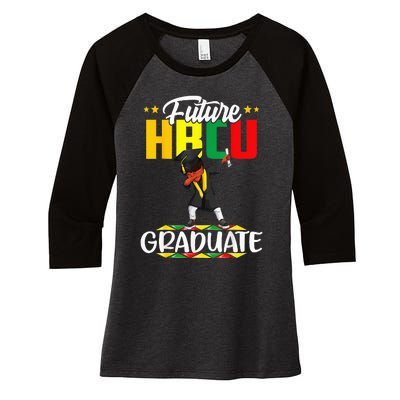 Future HBCU Graduate Afro Black  College Graduation Women's Tri-Blend 3/4-Sleeve Raglan Shirt