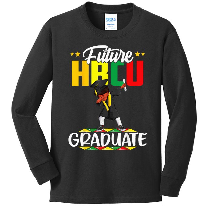 Future HBCU Graduate Afro Black  College Graduation Kids Long Sleeve Shirt