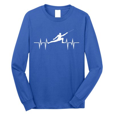 Fencing Heartbeat Gift Fence Sport Sword Helmet Gift Long Sleeve Shirt
