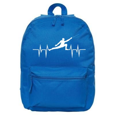 Fencing Heartbeat Gift Fence Sport Sword Helmet Gift 16 in Basic Backpack